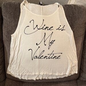 White Tank Top with Black Script